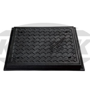 ฝาแมนโฮลเหลี่ยม RECTANGULAR Knack รุ่น SS-7 LIGHT DUTY (ติดยาง) รับน้ำหนัก 2 ตัน